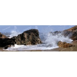 Panorámica rocas y el mar
