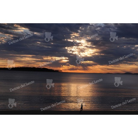 Personas, paisajes y puesta de sol