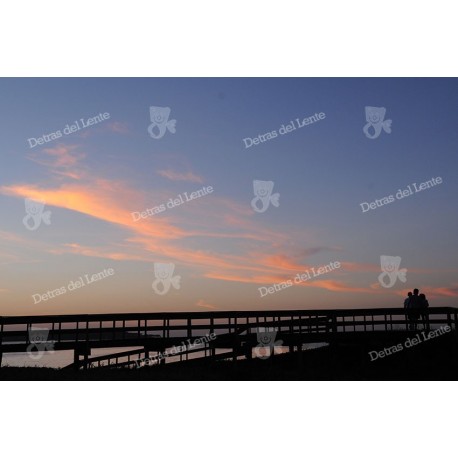 Personas, paisajes y puesta de sol