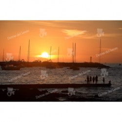 Puesta de Sol en la escollera