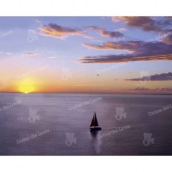 Velero a la puesta del sol