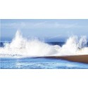 Olas rompientes sobre la arena